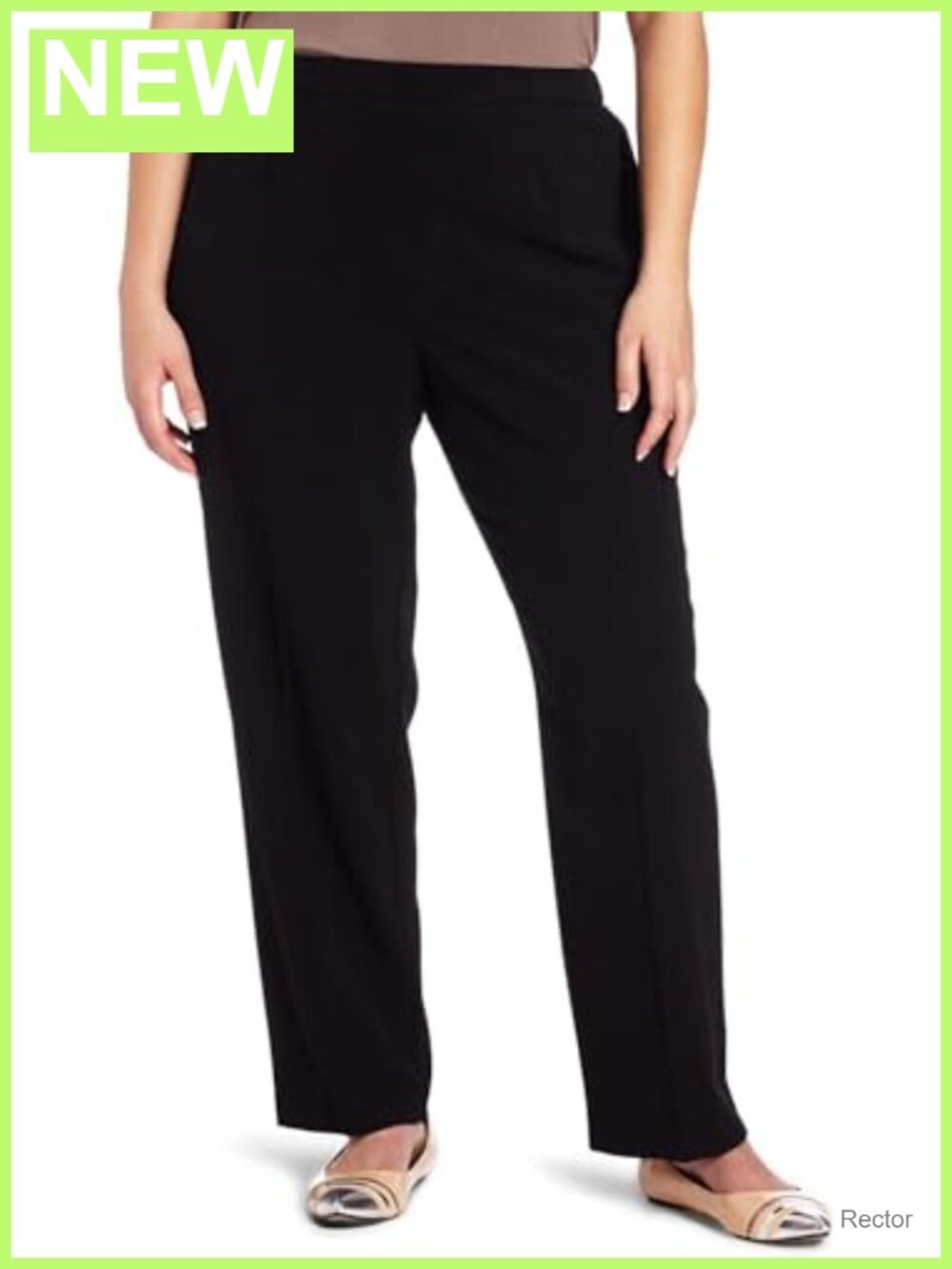 Plus Size Pull On Dress Pants Straight Leg Work Trousers